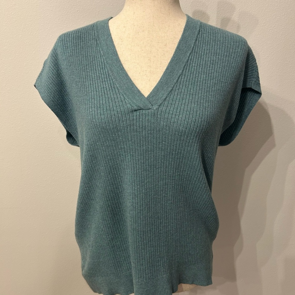 LOFT Teal V-Neck Sweater